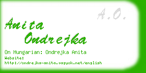 anita ondrejka business card